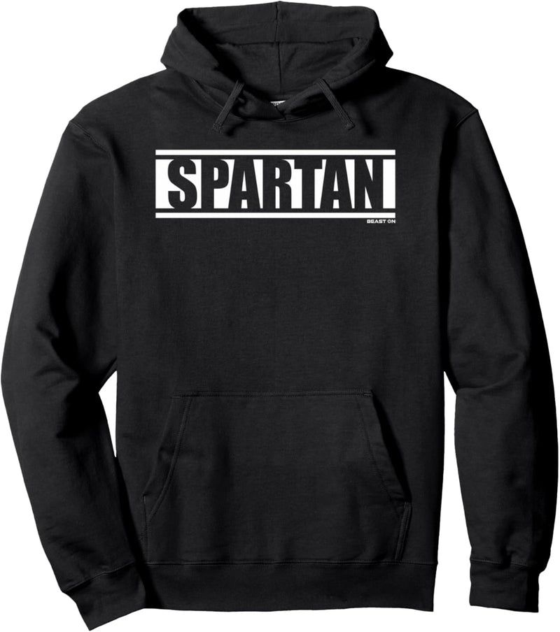 Spartan Gym Fitness Workout Spruch Motivation Wort in weiss Pullover Hoodie