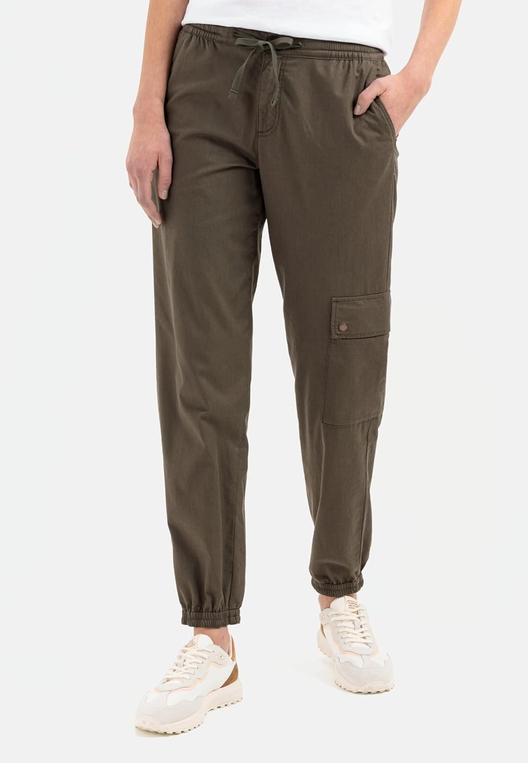 camel active Damen Loose fit Cargo mit Kordelzug 31W / 32L Grün, 31W / 32L Grün