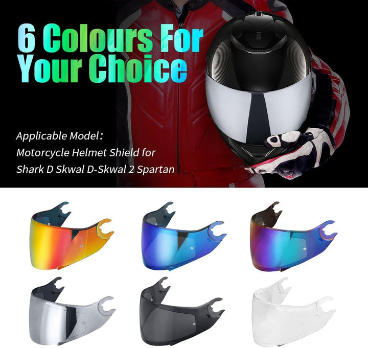 Helmvisier für Shark D Skwal D-Skwal 2 Spartan,Motorradhelm Visier,Motorrad Windschutz Helm Objektiv