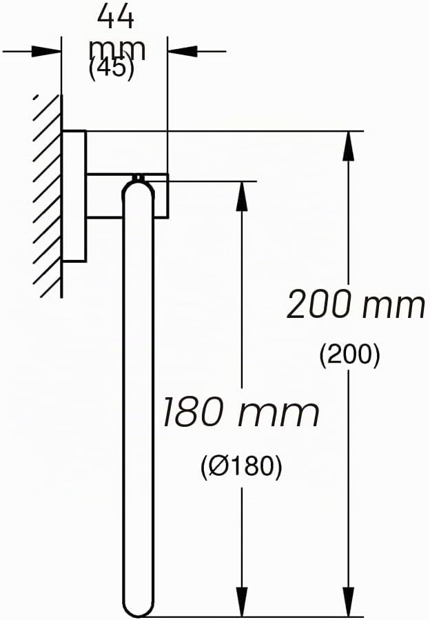GROHE Essentials - Handtuchring (Material: Metall, verdeckte Befestigung, zum bohren oder kleben), c