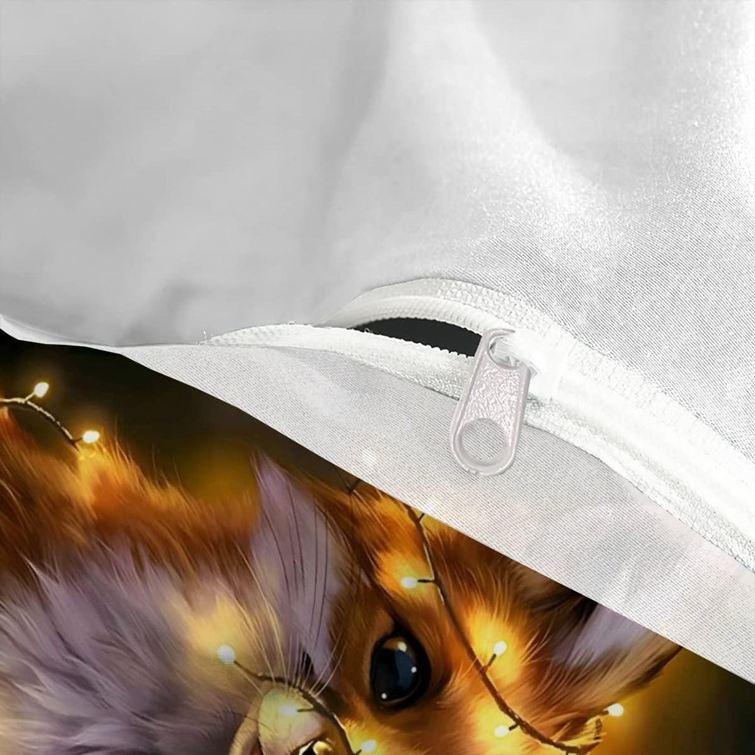 XPINGO Kinder Bettwäsche Fuchs 135x200 cm 2teilig Jungen und Mädchen Mikrofaser Weiche Winter Warm B