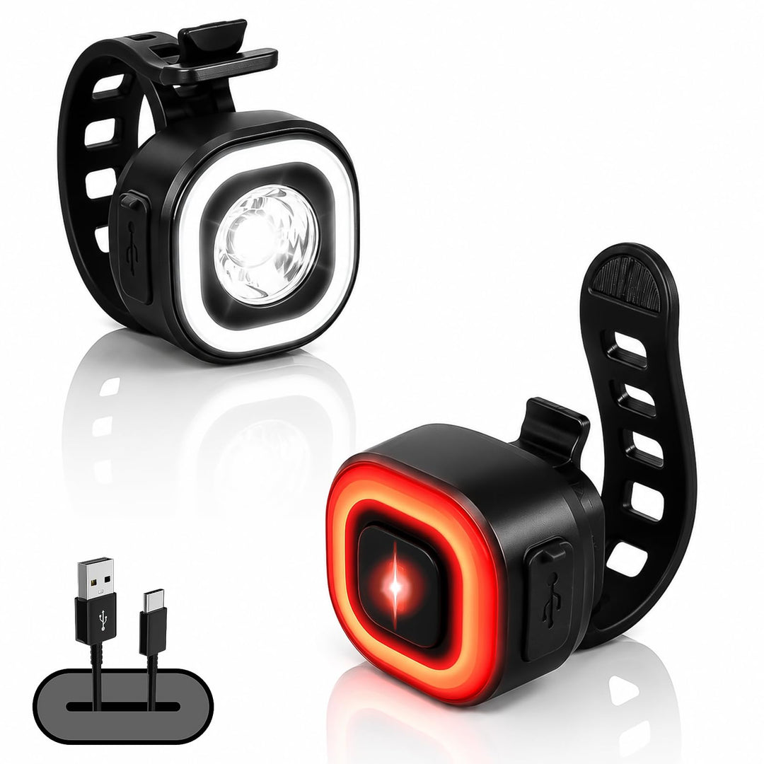 Fahrradlicht Set, LED Fahrradbeleuchtung Set mit Smart Bremslichtfunktion Rücklicht, StVZO-zugelasse