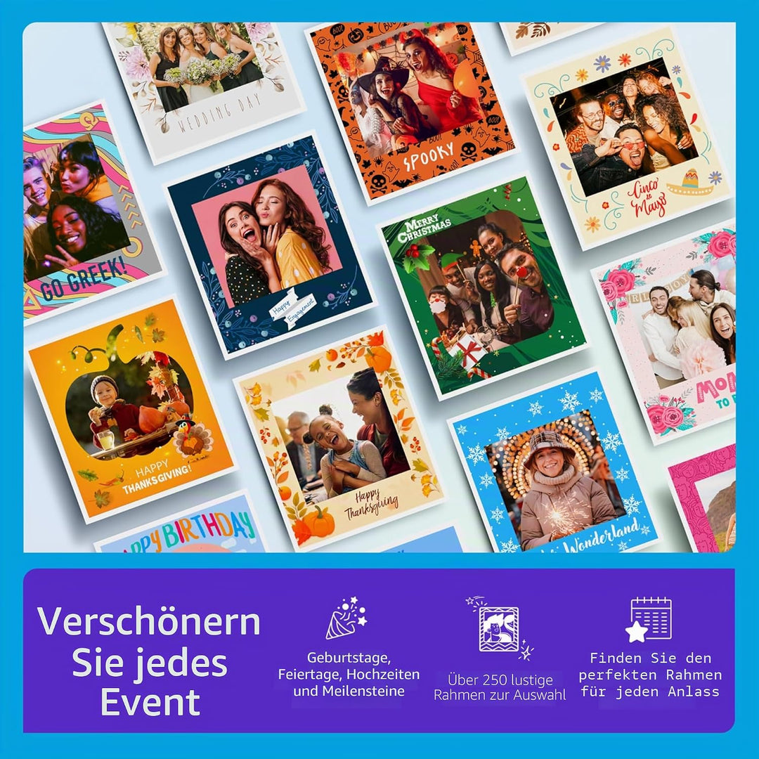 HP Sprocket Fotobox-Maschine Sofort-Farb-Fotodrucker (Pink) Papier-Paket + Zink 3,5 x 4,25” Zink-Sel
