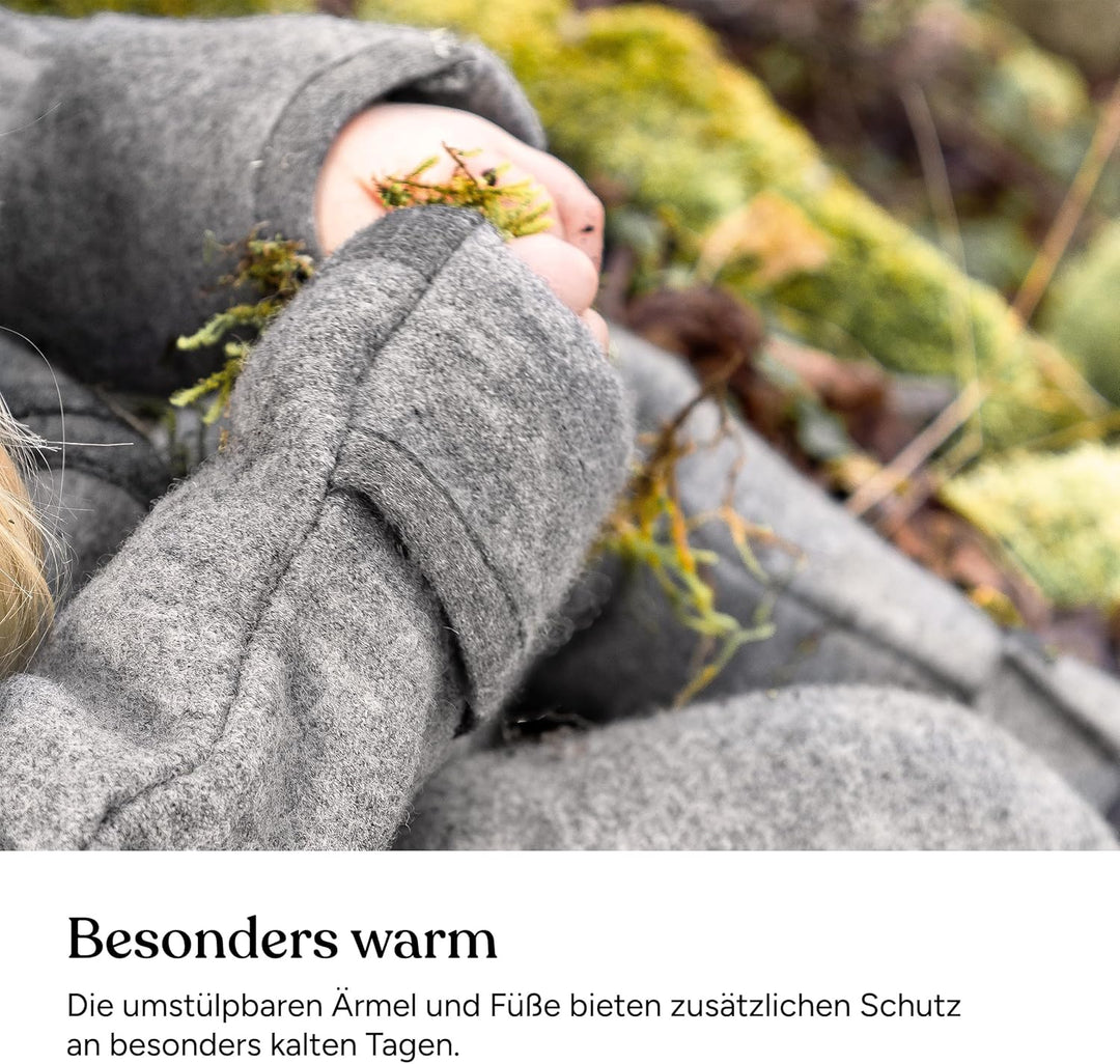 Ehrenkind® Walkoverall | Baby Wollwalk-Overall aus Merino Schurwolle mit Reissverschluss | Walk Woll