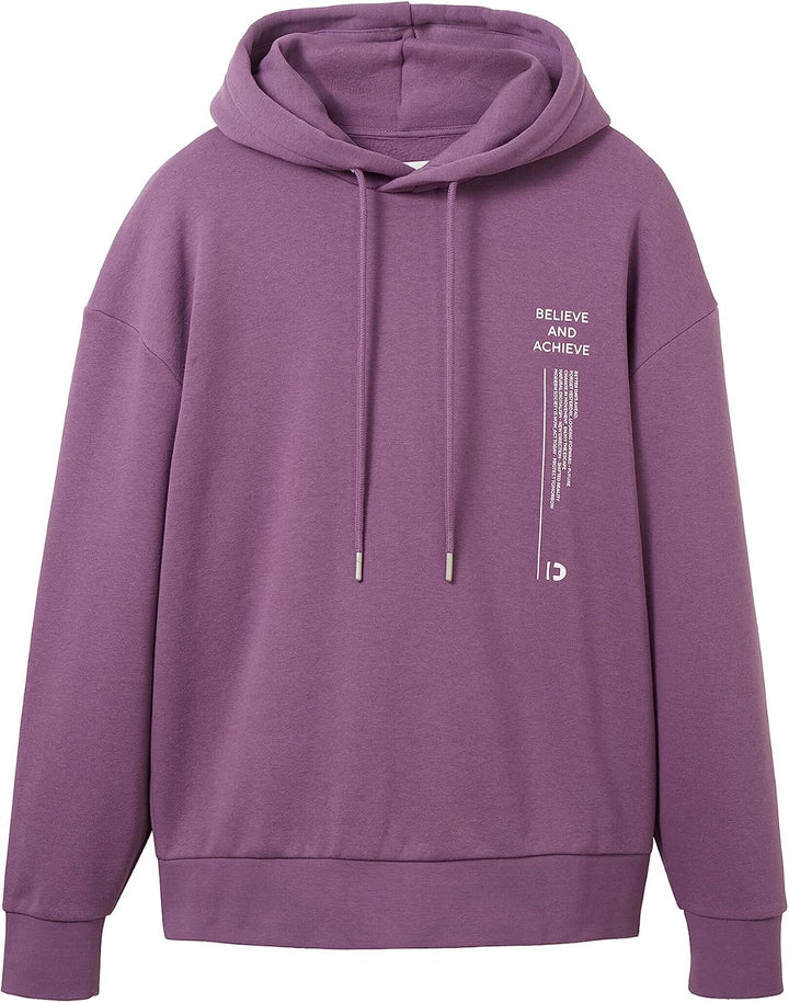 TOM TAILOR Denim Herren Relaxed Fit Hoodie mit Rücken-Print S 32248-dusty Grape, S 32248-dusty Grape