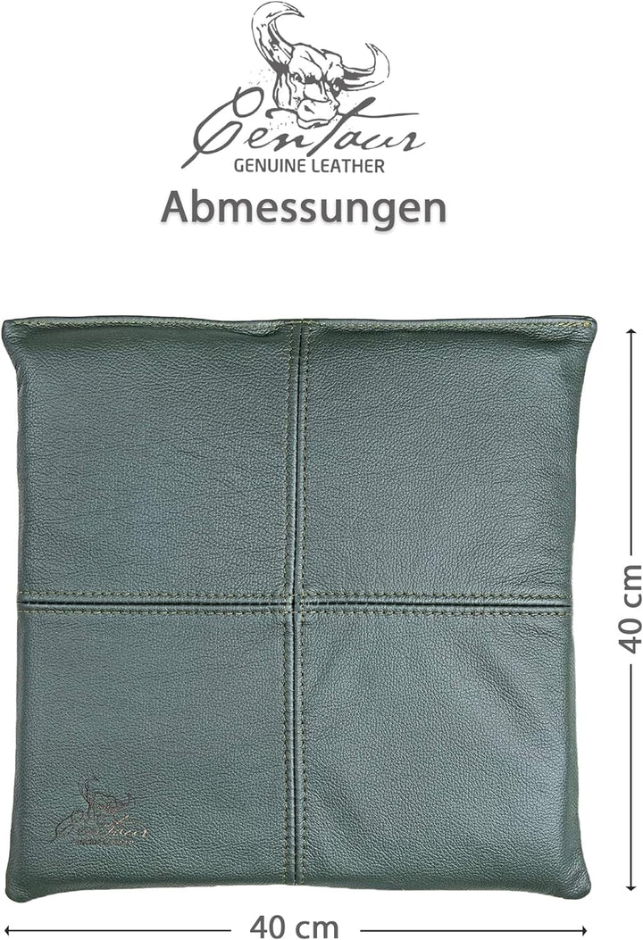 Centaur - Hochwertiges Leder Sitzkissen - Flaschengrün 40x40 cm - Ideal für Stuhl oder Sitzbank - Ab