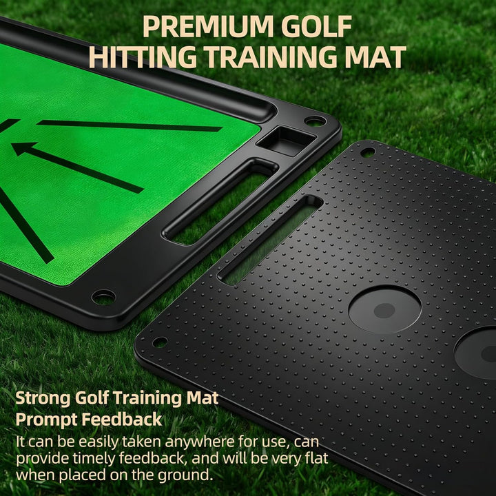 BRICH Premium Golf Putting Matte 2-Teilig Austauschbare Übungsmatte mit Rutschfester Gummibasis für