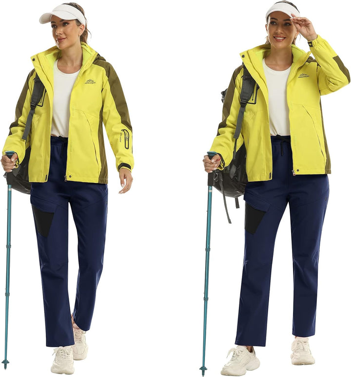 MoFiz Damen Wanderhose Skihose Softshellhose Outdoorhose Thermohose Winddichte Berghose Arbeitshose