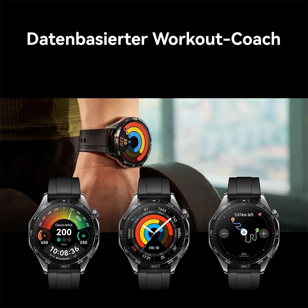 HUAWEI Watch GT 4 46mm Smartwatch, Bis zu 2 Wochen Akkulaufzeit, Android und iOS, Kalorienmanagement