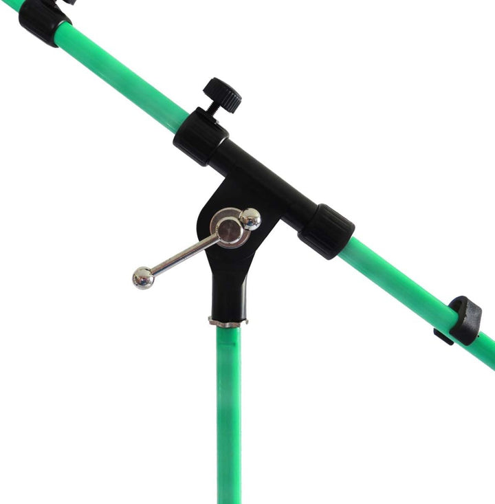 keepdrum MS106 Mikrofonständer Mikrofonstativ mit Galgen u. Metall-Sockel + Tragetasche SB-03 (Grün)