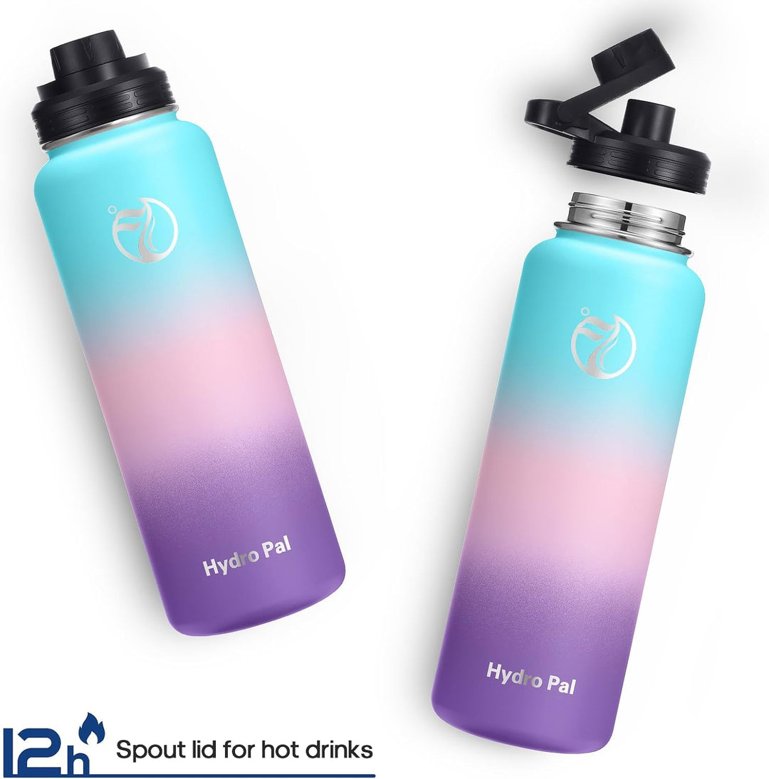 HydroPal Edelstahl Trinkflasche - 1L BPA-Frei, Kohlensäure geeignet, Isolierte Thermosflasche mit St