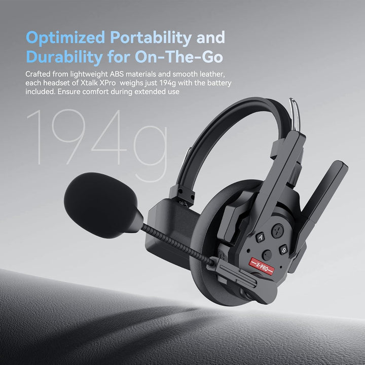 SYNCO Xtalk Xpro9 Intercom-Headset-System, Kommunikations-Headset 2,4 GHz, 1640 Fuss / 500 m Reichwe