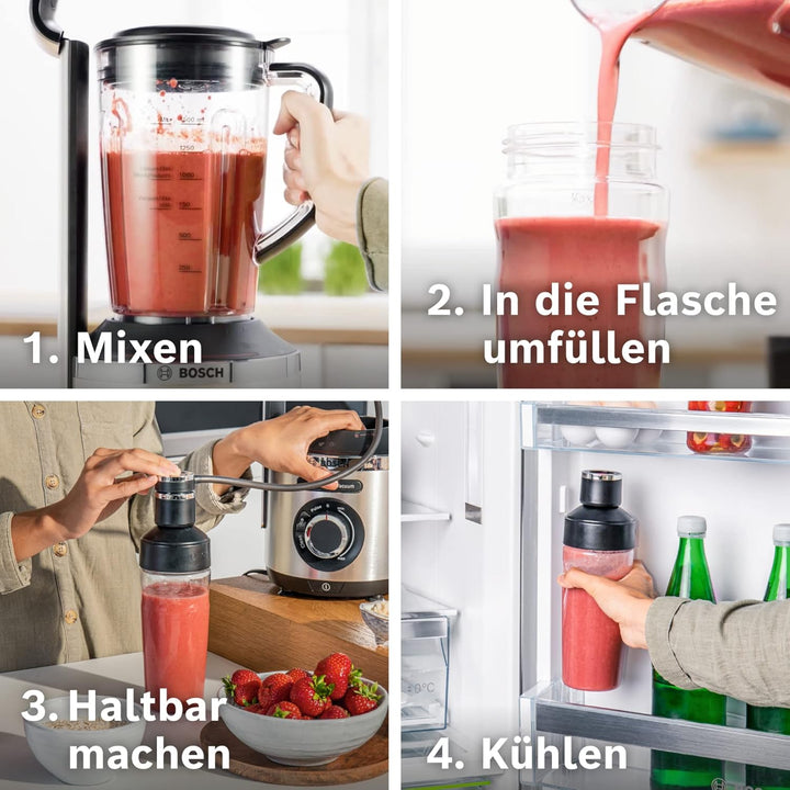 Bosch Vakuum-Standmixer VitaPower Serie 8 MMBV621M, starke Mixleistung, vitaminschonende Zubereitung