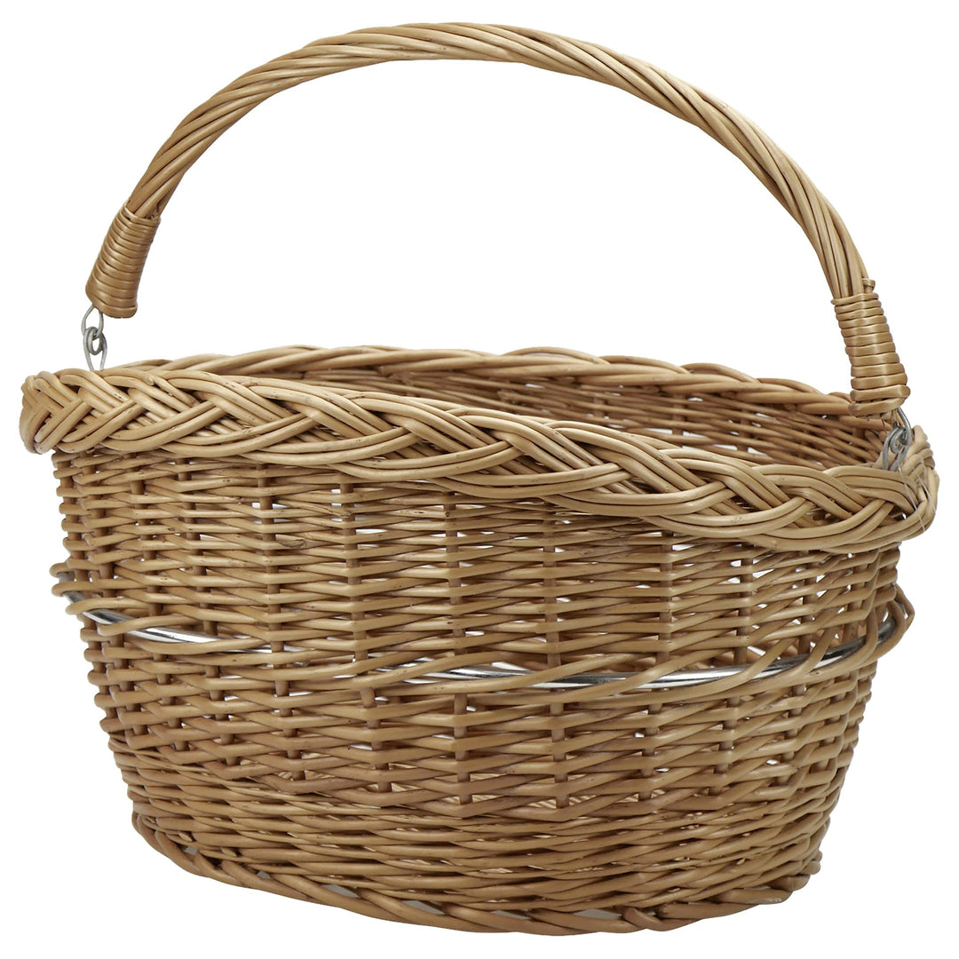 KLICKfix Farradtasche Weidenkorb Lenkerkorb, Beige, 30 x 40 x 31 cm Single, Single