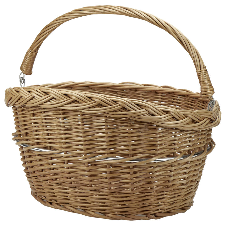 KLICKfix Farradtasche Weidenkorb Lenkerkorb, Beige, 30 x 40 x 31 cm Single, Single