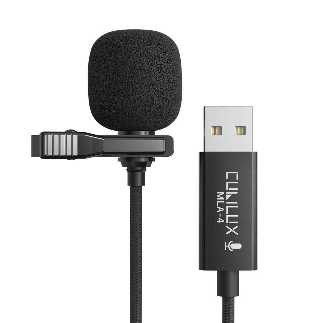 Cubilux USB-Mikrofon für PC, unidirektionales hochempfindliches USB-A-Lavalier-Clip-On-Mini-Ansteckm
