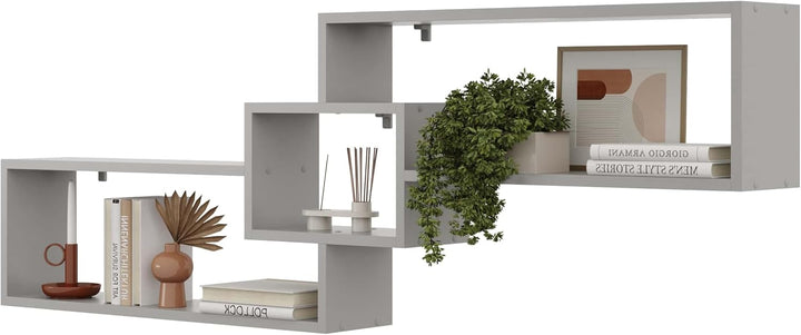 KUBUTKU Dekorativ Wandregal mit 3 Böden 158x53x18 Design Skandinavischer Modern für Wohnzimmer Küche