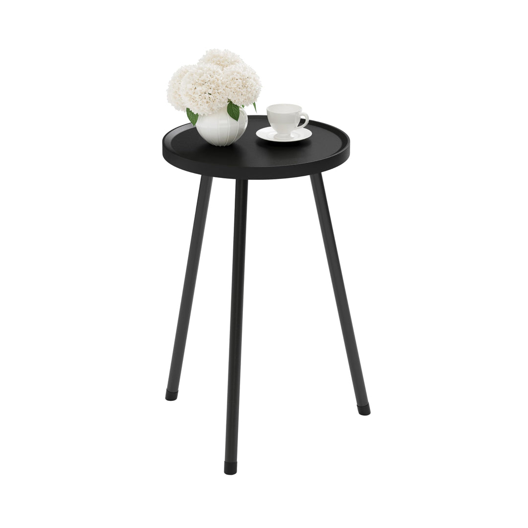 Kleiner Tisch Runder Beistelltisch LET520BK | Praktischer Nachttisch|Vielseitiger Blumenständer|Idea