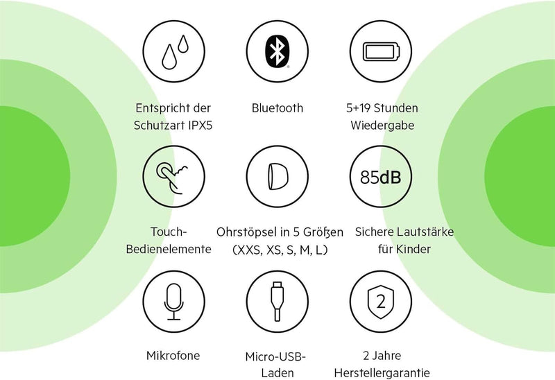 Belkin SOUNDFORM Nano, Bluetooth-Kopfhörer für Kinder, kabellos, 85-dB-Begrenzung zum Gehörschutz, O