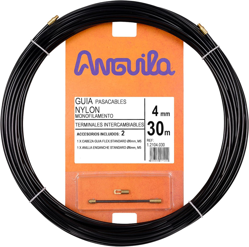 Anguila | Kabelführung | Auswechselbare Klemmen | Monofilament | Nylon | Schwarze Farbe | Durchmesse