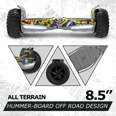 GeekMe Hoverboards Offroad 8.5 Zoll, SUV Hoverboards mit APP, Bluetooth Lautsprecher, Doppelmotor, L