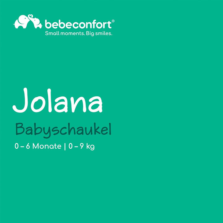 Bebeconfort Jolana, Babywippe elektrisch, 0–6 Mon (9 kg), automatische Bewegungserkennung, 12 beruhi