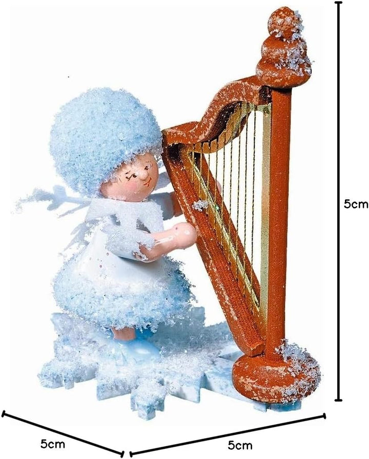 Schneeflöckchen mit Harfe - 5 cm