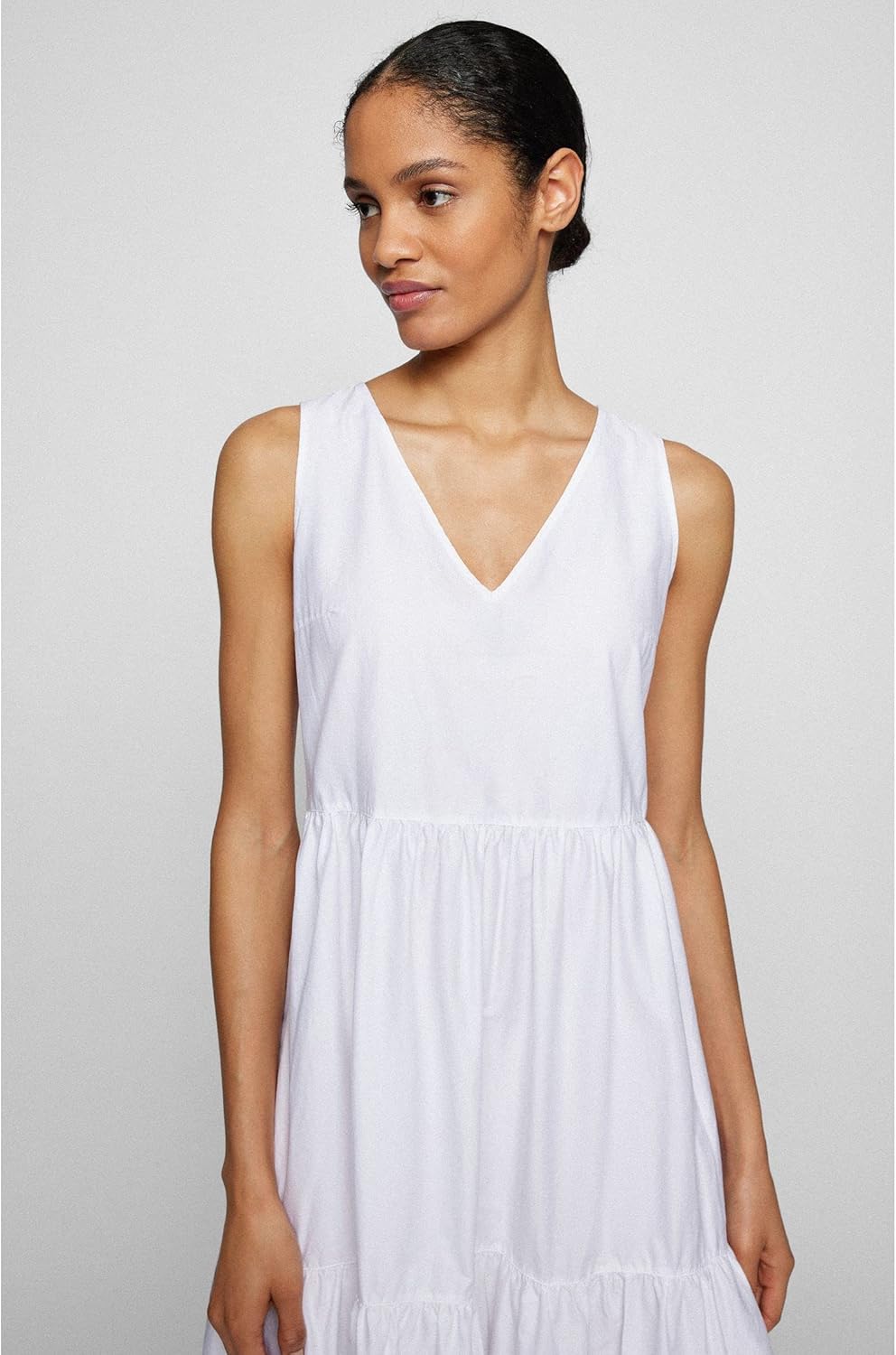 BOSS Damen Kleid C_Ditesta 38 White100, 38 White100
