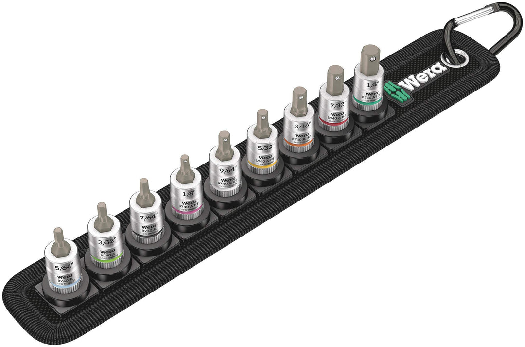 Wera 05003884001 Belt A Imperial 1 Zyklop Bitnuss-Satz Innensechskant, mit Haltefunktion, 1/4"-Antri
