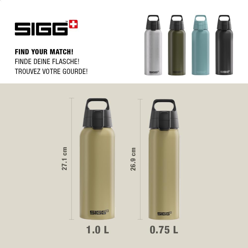 SIGG - Alu Trinkflasche - WMB ONE - Made in Switzerland - ClimatePartner - Kohlensäure geeignet - Au