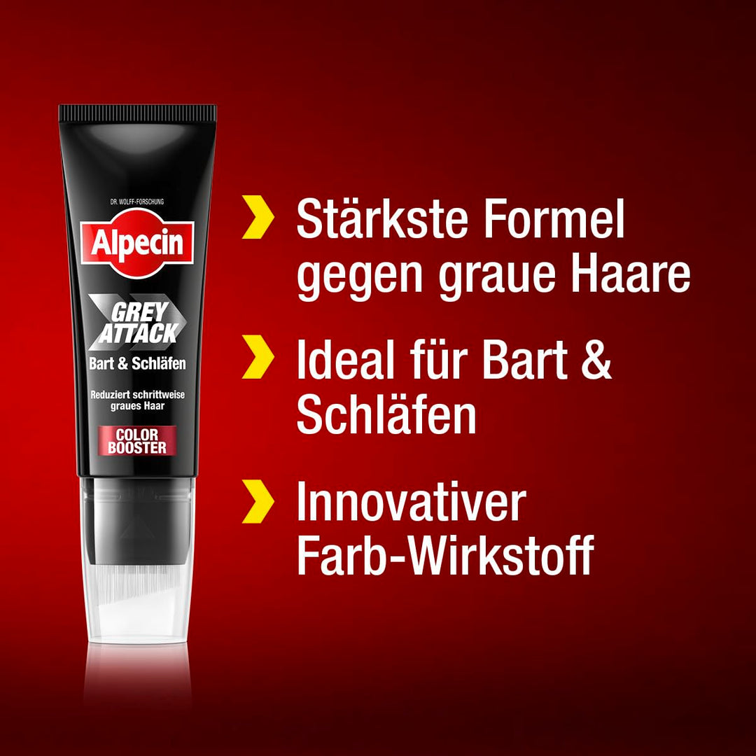 Alpecin Grey Attack Bart & Schläfen Color Booster 50 ml - Graue Haare an Bart und Schläfen abdecken