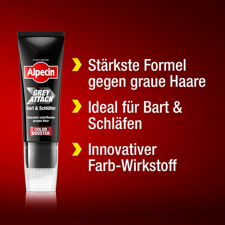 Alpecin Grey Attack Bart & Schläfen Color Booster 50 ml - Graue Haare an Bart und Schläfen abdecken
