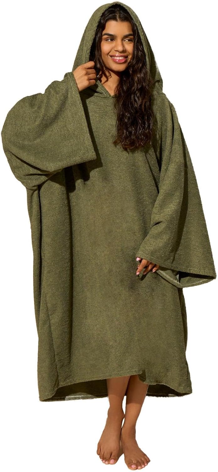 Brentfords Surf Poncho Damen für Erwachsene, Wickel Handtuch Poncho zum Schwimmen, Surfen, Strandbad