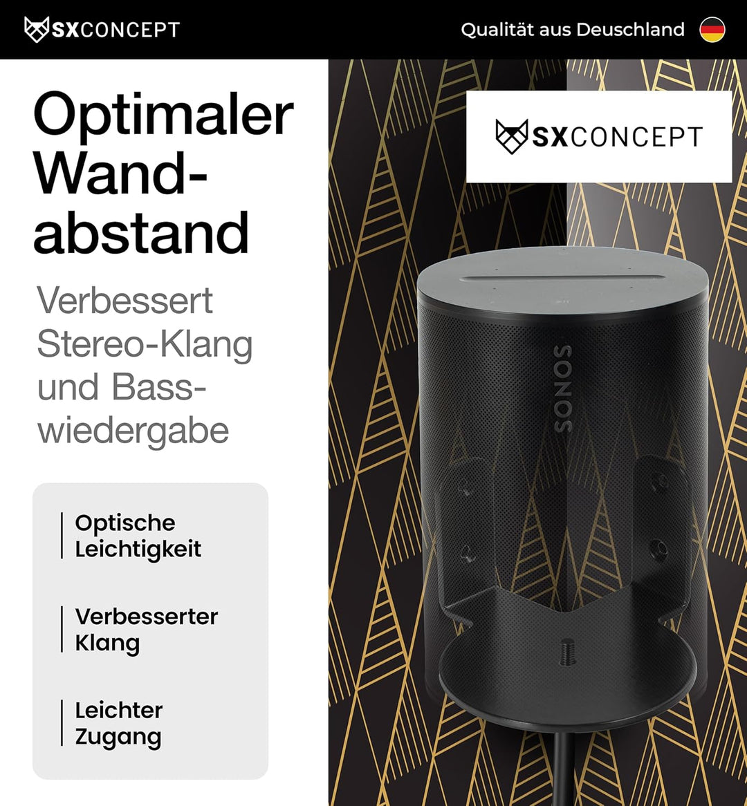 SX-Concept Wandhalterung für Sonos Era 100 | Eck-Variante | Minimalistisches Design | Optimaler Wand
