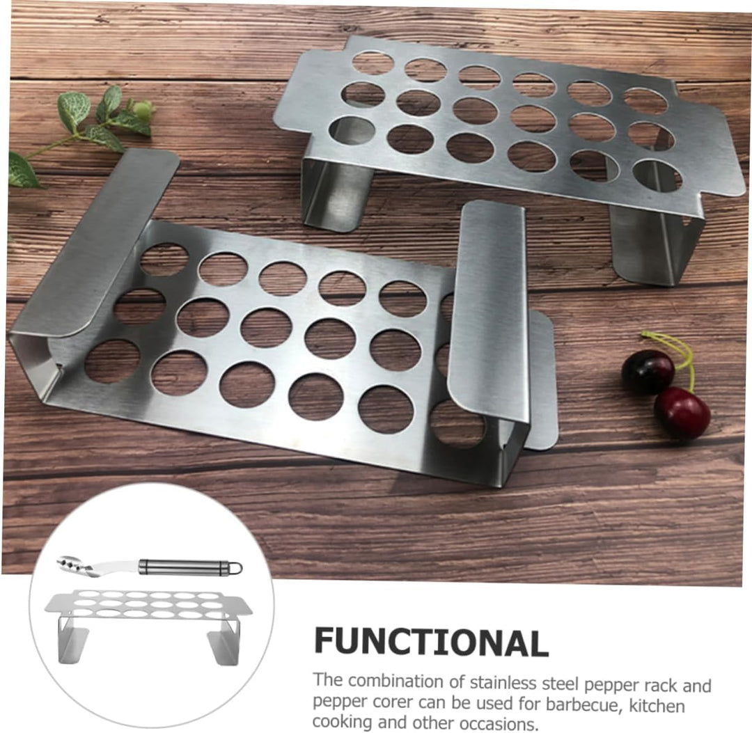 Cabilock 1 Satz Grillzubehör Bräter Grillrost Aus Metall Grillständer Hähnchenschenkel-grillrost Bac