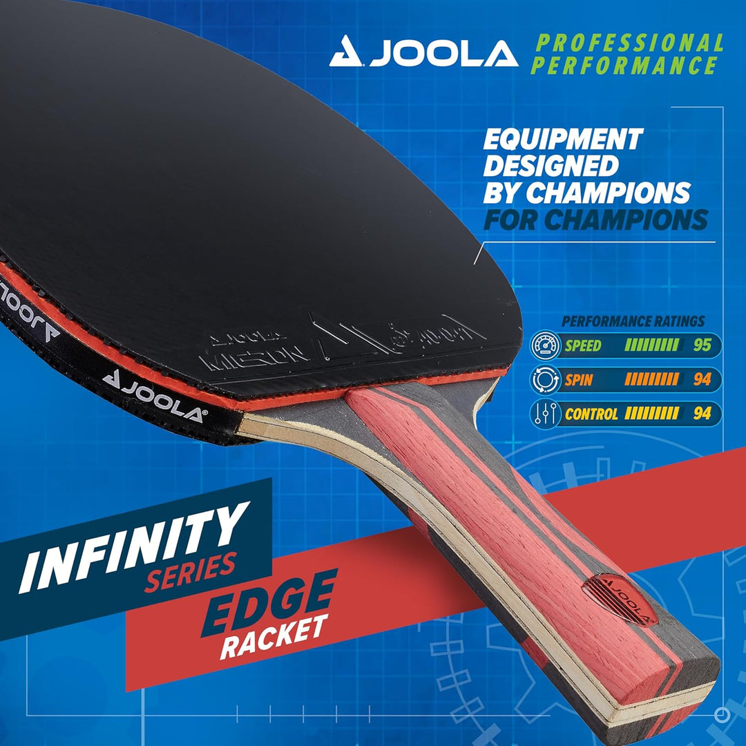 JOOLA Infinity Edge – Turnier Performance Ping Pong Paddel mit Pro Carbon Technologie – schwarzer Gu