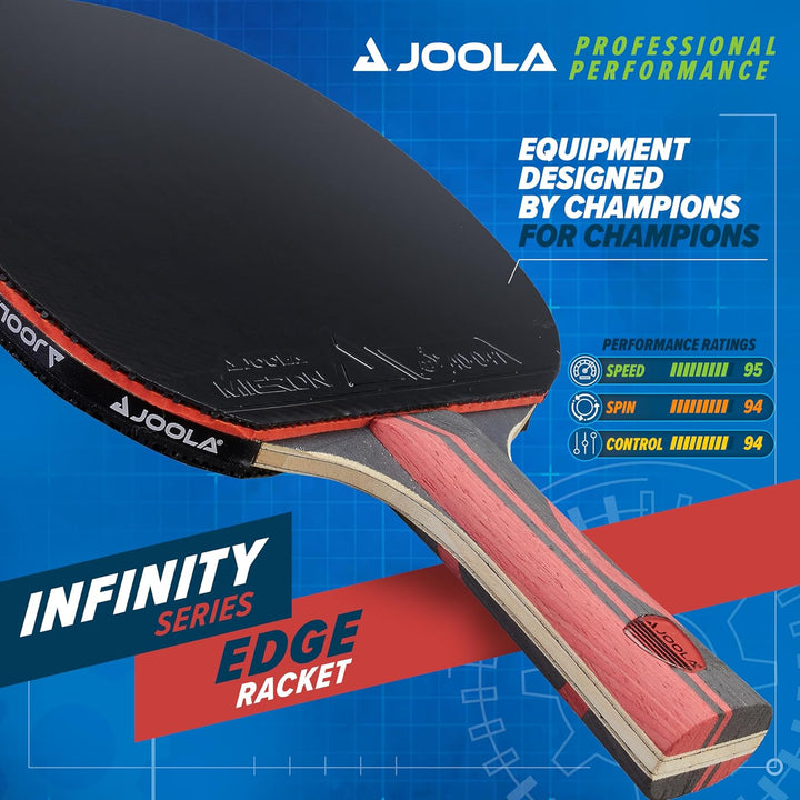 JOOLA Infinity Edge – Turnier Performance Ping Pong Paddel mit Pro Carbon Technologie – schwarzer Gu