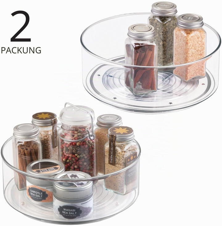 mDesign Lazy Susan Gewürzregale im 2er-Set für das Küchenregal – praktisches Gewürzregal für Küchens