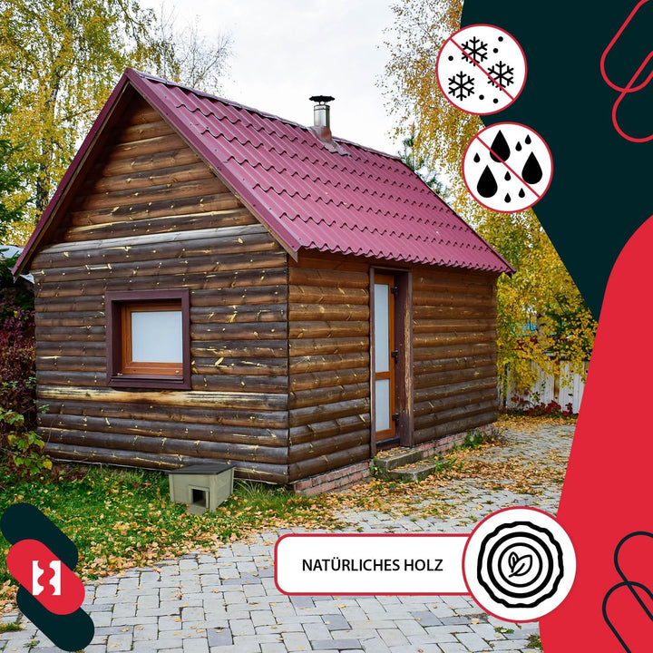 KOTARBAU® Igelhaus aus Holz für den Garten 38 x 38 cm Igelhäuschen Meerschweinchen Zubehör Meerschwe