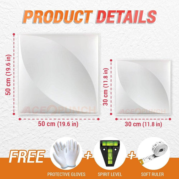 Acepunch New 12 Stücke Weiss 30CM X 30CM Petal Design Strukturierte PVC wasserdicht 3D-Wandpaneele f