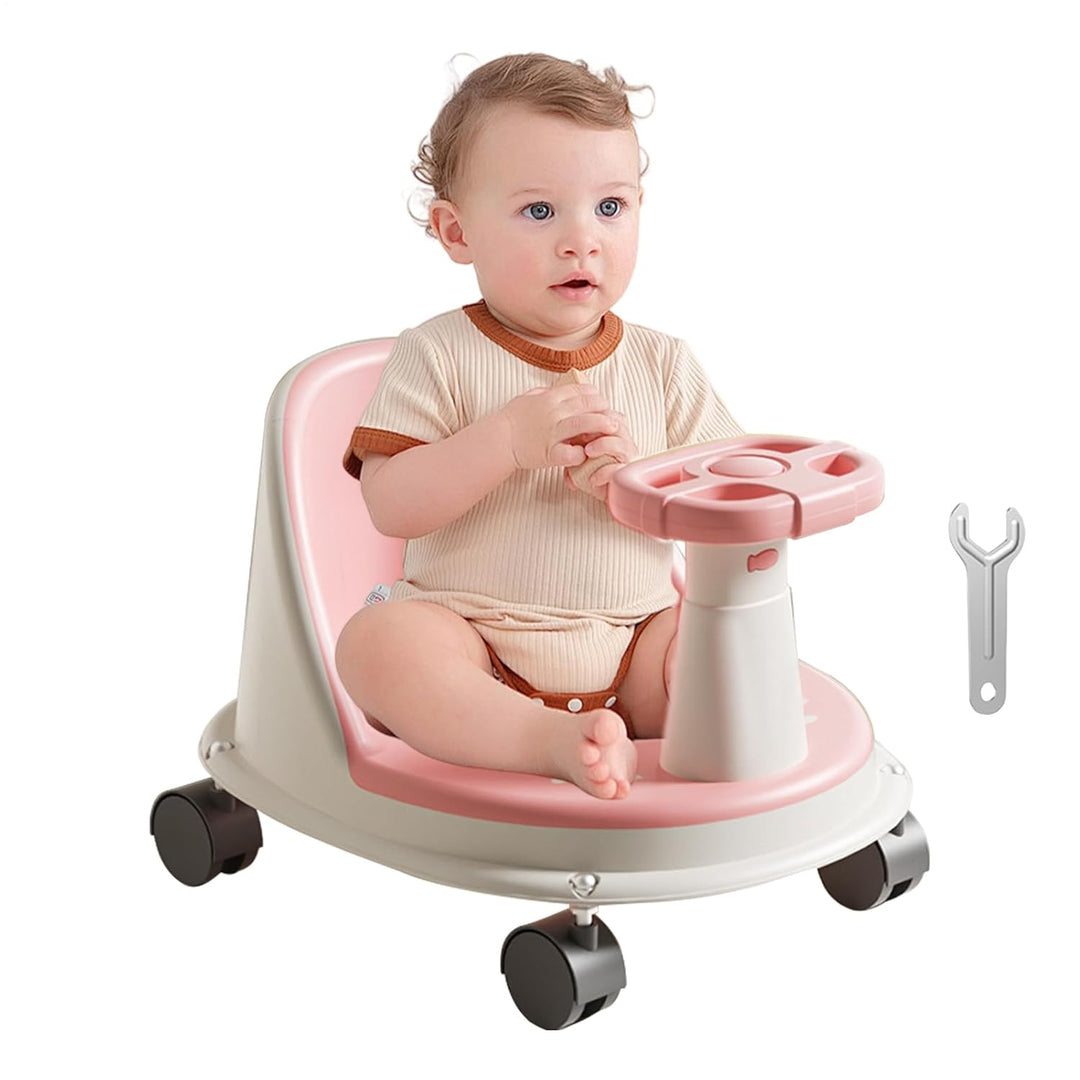 Baby Bade Sitz, Rutschfester Badewannensitz Für Babys, Mit Lenkrad Und Rädern, Baby Badesitz Ab 6 Mo