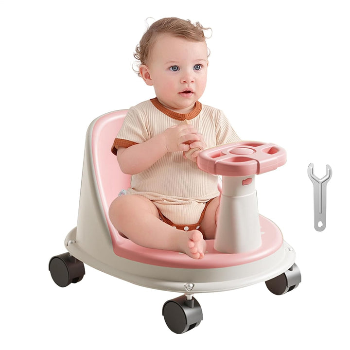 Baby Bade Sitz, Rutschfester Badewannensitz Für Babys, Mit Lenkrad Und Rädern, Baby Badesitz Ab 6 Mo