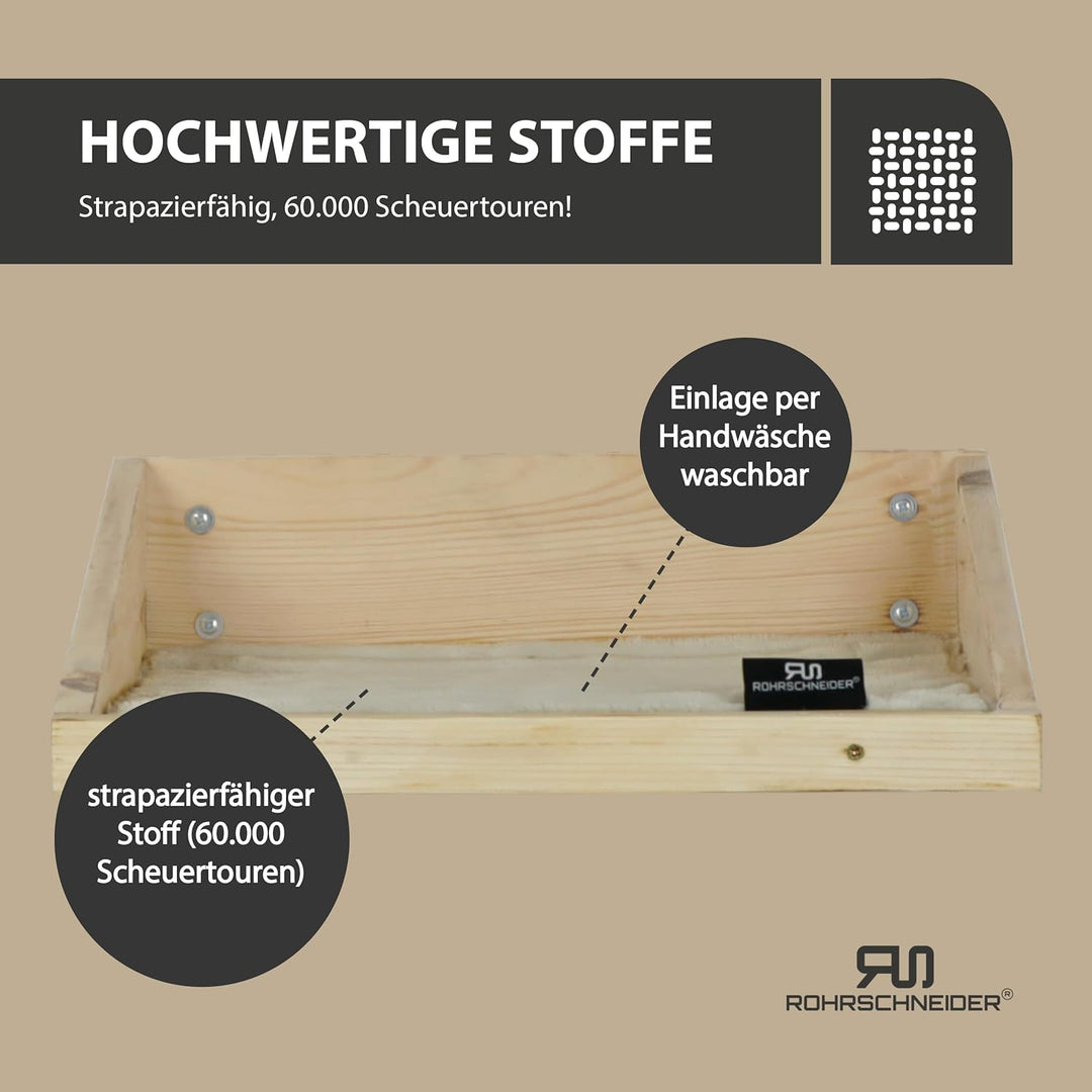 Rohrschneider Katzenbett Wand | Made in EU | Kletterwand Katzen | aus Kiefernholz | belastbar bis 30