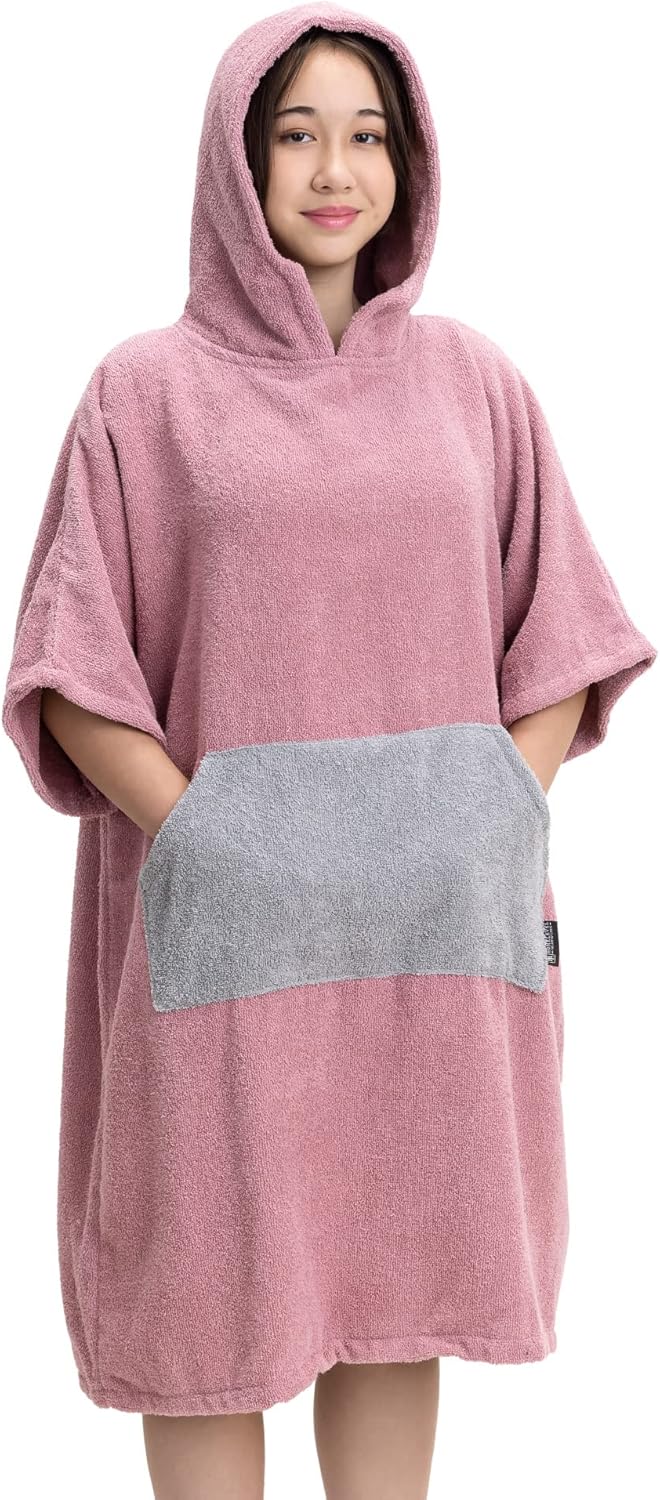 HOMELEVEL Surf und Badeponcho für Kinder - Poncho Handtuch - Badeponcho - Bademantel für Kinder - 10