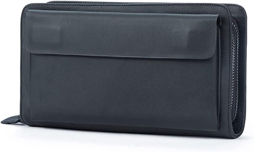 PORRASSO Herren Geldbörse Leder Clutch Tasche Kreditkartenetui Brieftasche Handytasche Portemonnaie