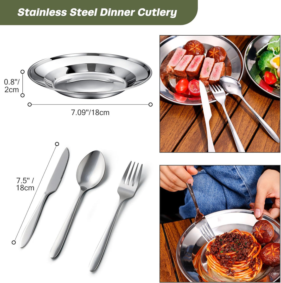 Odoland Camping Geschirr Set, Kochgeschirr für Outdoor Kochen für Camping, Rucksacktourismus, Kochen
