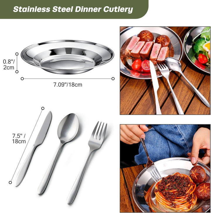 Odoland Camping Geschirr Set, Kochgeschirr für Outdoor Kochen für Camping, Rucksacktourismus, Kochen