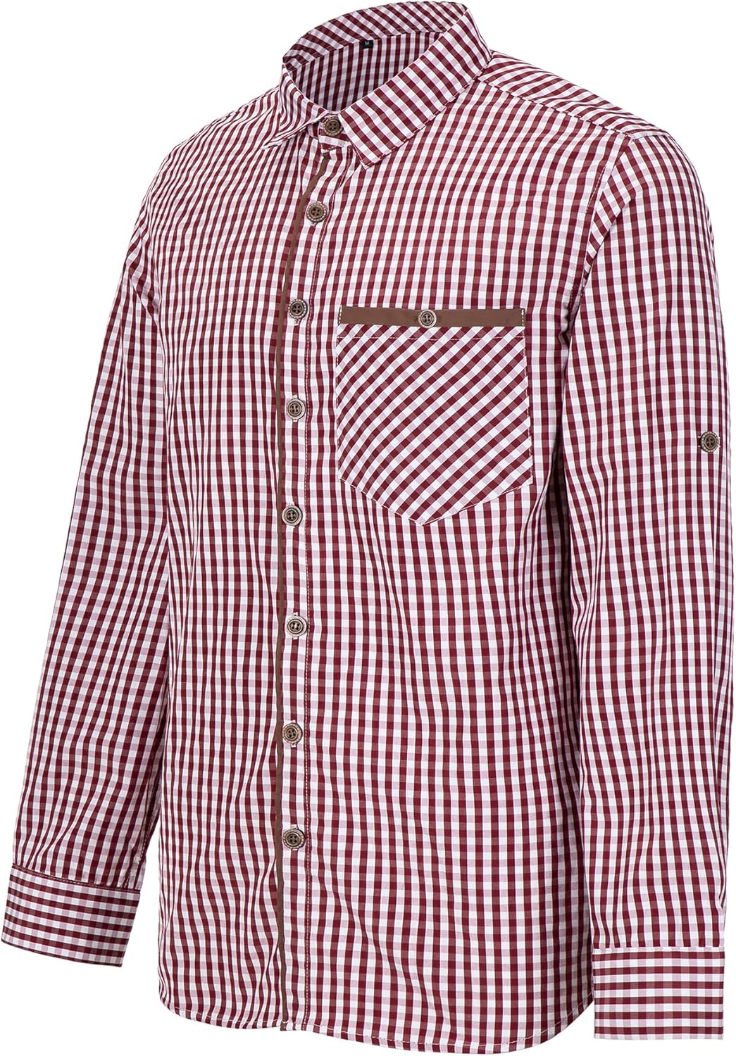 Dirndlparty Trachtenhemd Herren, 100% Baumwolle Oktoberfest Hemd Herren Langarm Freizeithemd für Män