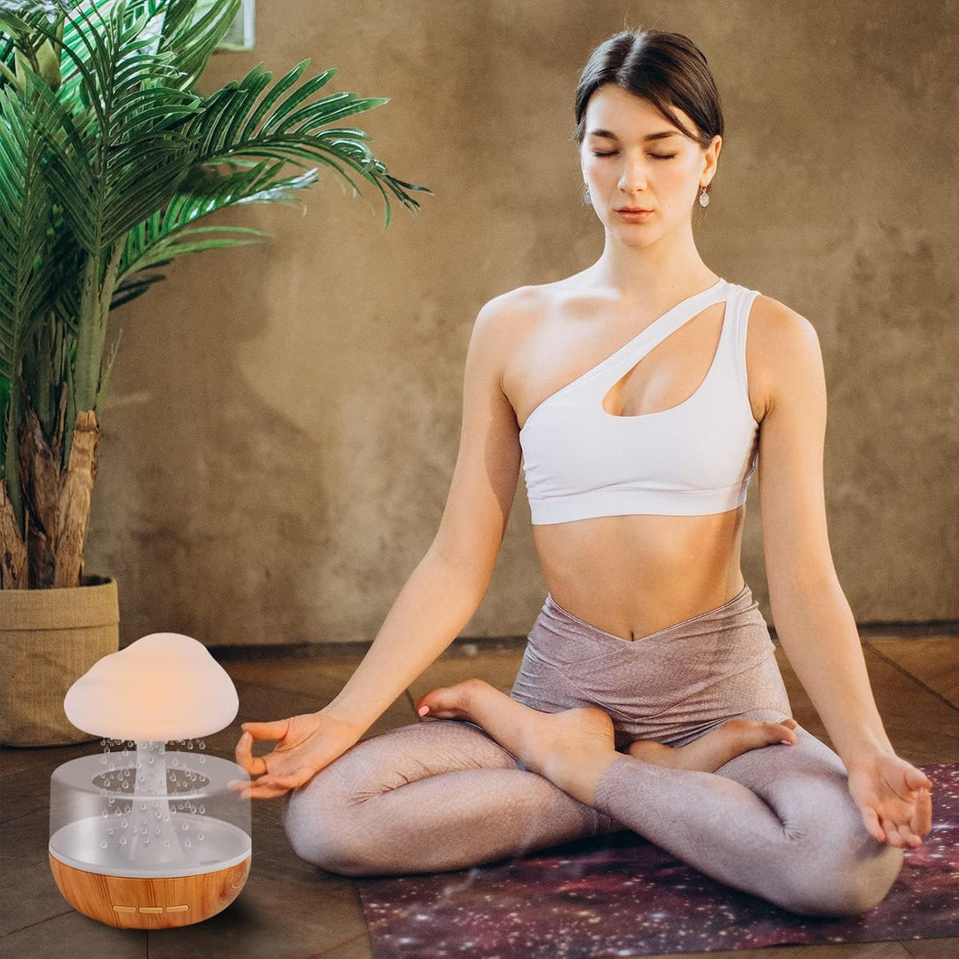Weljoy Zen Regenwolken-Nachtlicht, Aromatherapie, ätherisches Öl, Diffusor, Mikro-Luftbefeuchter, Sc
