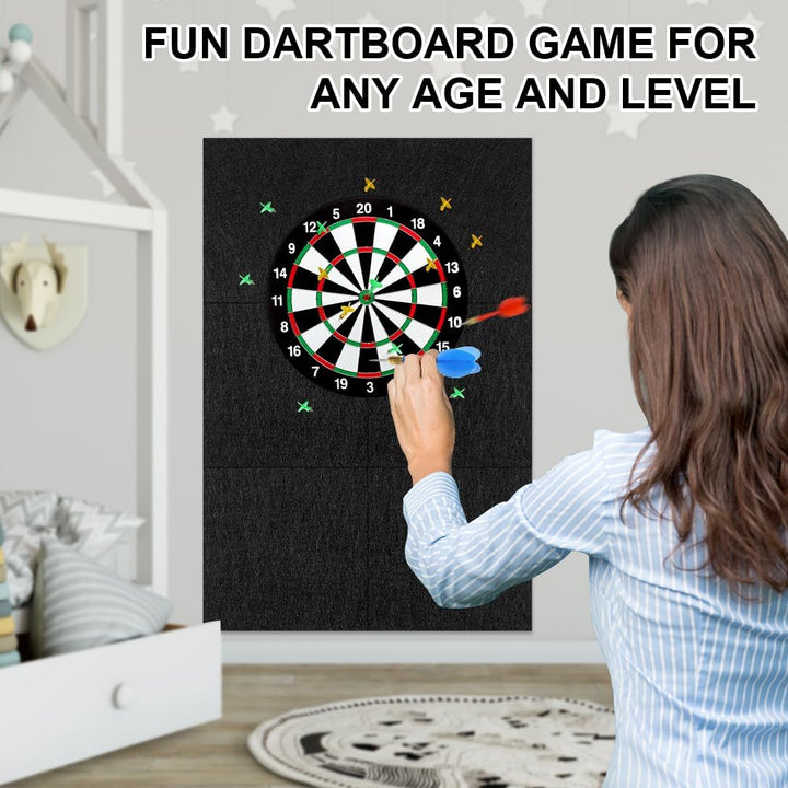 Flintronic Filz Dartboard-Wandschutz, HBT: 900x600x12mm, Dartscheiben Umrandung, Selbstklebend, Gesp